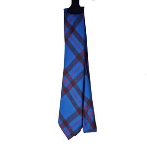 Elliot 100% New Wool Made Blue Tartan Plaid Mens Tie